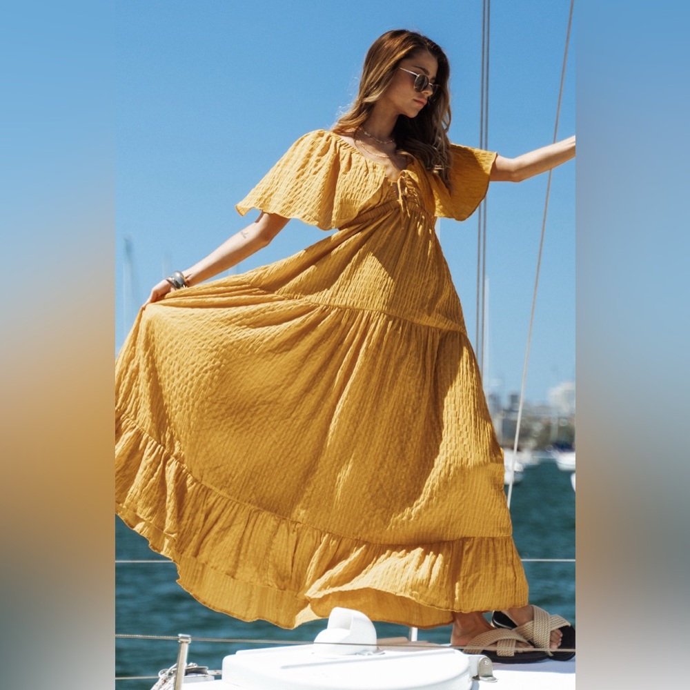 Yellow-Golden Maxi Dress